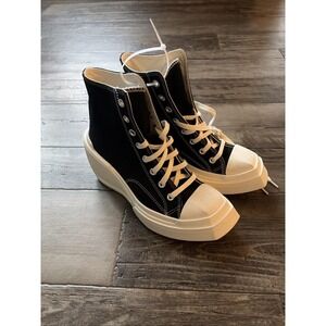 Converse Chuck 70 De Luxe Wedge Black Egret W- A06478C Size 8 Sneakers